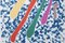 Dipinto in acrilico di gocce gocciolabili color pastello, Cyanotype 2020, Immagine 6