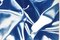 Motivo classico in seta blu su carta da acquerello, cianotipo, 2019, Immagine 8