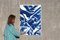 Motivo classico in seta blu su carta da acquerello, cianotipo, 2019, Immagine 4