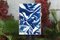 Motivo classico in seta blu su carta da acquerello, cianotipo, 2019, Immagine 5