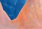 Blauer Boulder auf Pink, Cyanotypie und Malerei auf Papier, Orange 2020 gebrannt 7