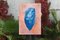 Blauer Boulder auf Pink, Cyanotypie und Malerei auf Papier, Orange 2020 gebrannt 3