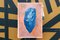 Blue Boulder on Pink, Cyanotype and Painting on Paper, Burnt Orange 2020 5