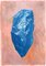Blauer Boulder auf Pink, Cyanotypie und Malerei auf Papier, Orange 2020 gebrannt 1