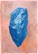 Blue Boulder on Pink, Cyanotype and Painting on Paper, Burnt Orange 2020 1