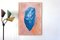 Blue Boulder on Pink, Cyanotype and Painting on Paper, Burnt Orange 2020 2