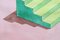 Ryan Rivadeneyra, Sol Lewitt Stairs in Green, Watercolor on Paper, 2020 6