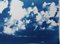 Blustery Clouds After a Storm, Himmelblaue handbedruckte Cyanotypie, 2020 10