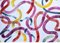 Pennellate colorate su dittico in acrilico blu cielo su carta astratta, 2020, Immagine 7