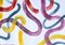 Pennellate colorate su dittico in acrilico blu cielo su carta astratta, 2020, Immagine 8