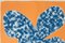 Ritaglio tropicale arancione, acrilico su cianotipo, 2020, Immagine 4