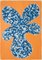 Orange tropischer Baum-Ausschnitt, Acryl auf Cyanotypie, 2020 1