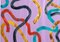 Diptyque Abstrait de Vibrant Yellow Strokes sur Violet Painting, 2020 10