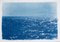 Coastal Blue Cyanotype of Day Time Seascape Nautical Painting Shore, 2020 1