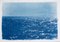 Coastal Blue Cyanotype of Day Time Seascape Nautical Painting Shore, 2020, Image 1