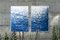 Abstraktes Großes Seascape Diptych von Ebbe nautisch Cyanotypie in klassischem Blau, 2020 3