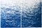 Díptico abstracto grande de cianotipo náutico con marea baja en azul clásico, 2020, Imagen 1