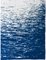 Abstraktes Großes Seascape Diptych von Ebbe nautisch Cyanotypie in klassischem Blau, 2020 6