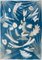 Strato di foglie Tropical Cyanotype botanico in blu e beige. 2020, Immagine 1