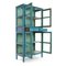 Wooden Glass Cabinet with Blue Patina and 2 Drawers, Image 2