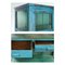 Wooden Glass Cabinet with Blue Patina and 2 Drawers 4