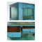 Wooden Glass Cabinet with Blue Patina and 2 Drawers, Image 4
