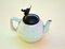 Small Victorian Salt Glazed White Ironstone Teapot with Pewter Lid, 1860s 5
