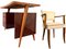 Kleiner Italienischer Palisander Schreibtisch mit Stuhl von Vittorio Dassi, 1950er, 2er Set 1