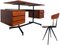 Italienischer Mid-Century Modern Teak Schreibtisch mit Stuhl, 1950er 1