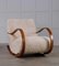 Swedish Sheepskin Rocking Chair, 1950s, Image 1