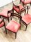 Mid-Century Mahogany Chair with Pink Velvet Upholstery, 1960s, Set of 6 5