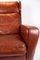 Danish Red Brown Leather Easy Chair, 1960s 3