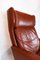 Danish Red Brown Leather Easy Chair, 1960s 2