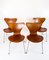 Sedie modello 3107 in teak di Arne Jacobsen per Fritz Hansen, anni '60, set di 4, Immagine 2