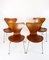 Teak Model 3107 Seven Chairs by Arne Jacobsen for Fritz Hansen, 1960s, Set of 4 2