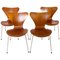 Teak Model 3107 Seven Chairs by Arne Jacobsen for Fritz Hansen, 1960s, Set of 4 1