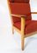 Oak and Red Wool Easy Chair by Hans J. Wegner for Getama, 1960s, Image 8