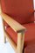 Oak and Red Wool Easy Chair by Hans J. Wegner for Getama, 1960s 9