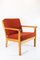 Oak and Red Wool Easy Chair by Hans J. Wegner for Getama, 1960s 3