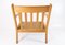 Oak and Red Wool Easy Chair by Hans J. Wegner for Getama, 1960s, Image 7