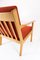 Oak and Red Wool Easy Chair by Hans J. Wegner for Getama, 1960s 14