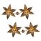 Willy Daro Style Brass Double Flower Wall Lights, 1970s, Image 1