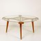 Solid Brass Walnut Glass Coffee Table by William Watting for Fristho, 1950s 12