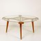 Solid Brass Walnut Glass Coffee Table by William Watting for Fristho, 1950s, Image 12