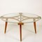 Solid Brass Walnut Glass Coffee Table by William Watting for Fristho, 1950s, Image 13