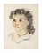 Alkis Matheos, Profilo di donna, XX secolo, Original Mixed Painting, Immagine 1