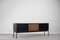 Credenza Mid-Century moderna in noce con parte frontale in rame, Italia, anni '70, Immagine 5