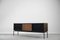 Credenza Mid-Century moderna in noce con parte frontale in rame, Italia, anni '70, Immagine 6