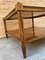 MId-Century Modern French Walnut Marquetry Base & Glass Top Side Table, 1960s, Image 8