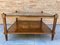 MId-Century Modern French Walnut Marquetry Base & Glass Top Side Table, 1960s 1